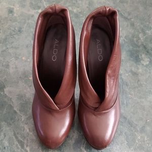 Aldo Brown Bootie Heels